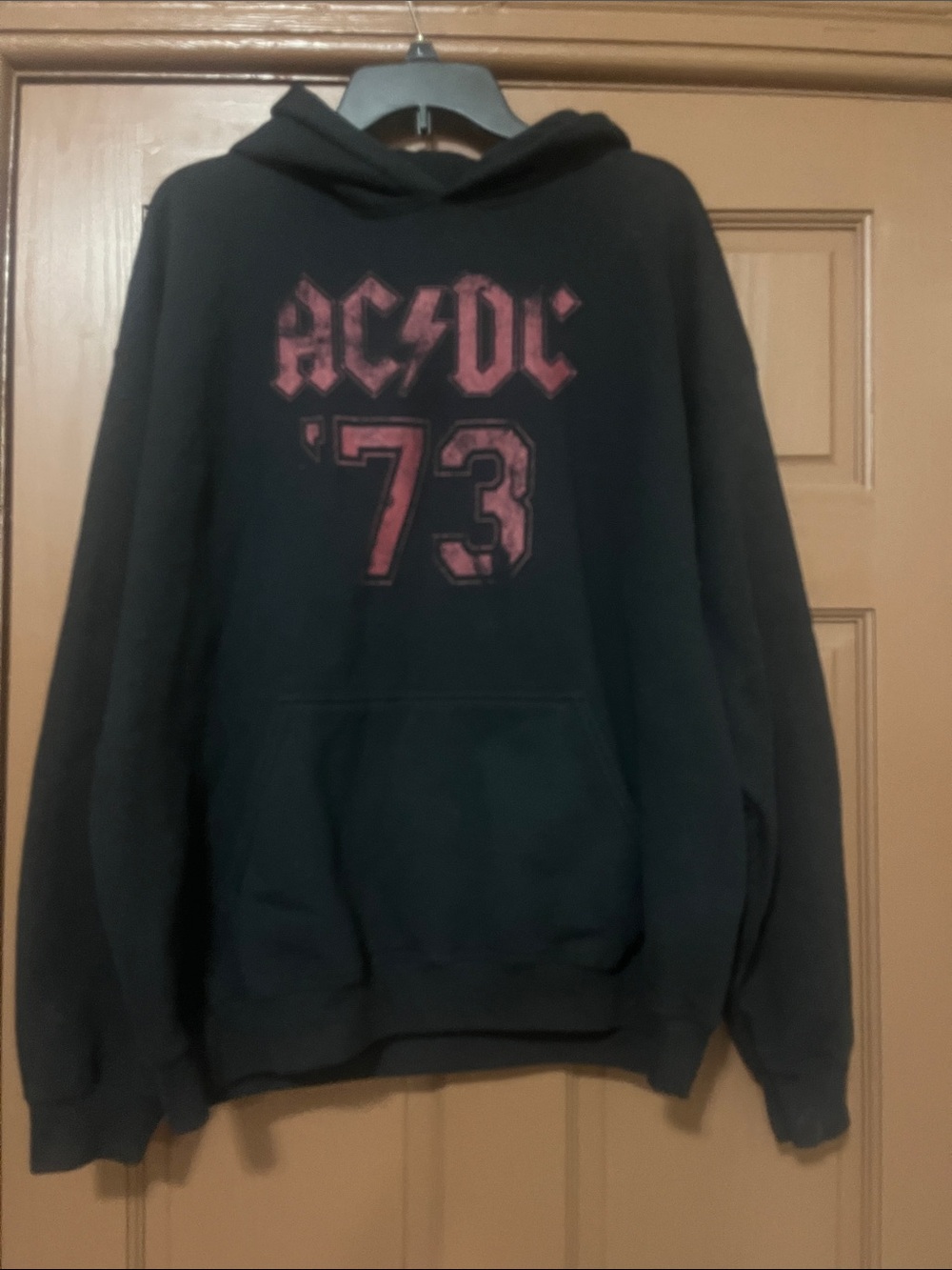 AC/DC Black Hooded Sweatshirt with Red '73 Gildan XL